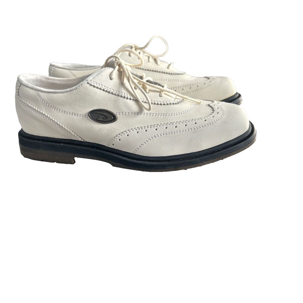 DKNY Women's Wingtip Oxford Sport Retro Spikeless Golf Shoes Size 9 Ivory NEW